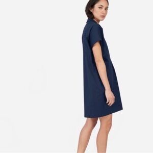 Everlane Collareless Poplin Shirt Dress